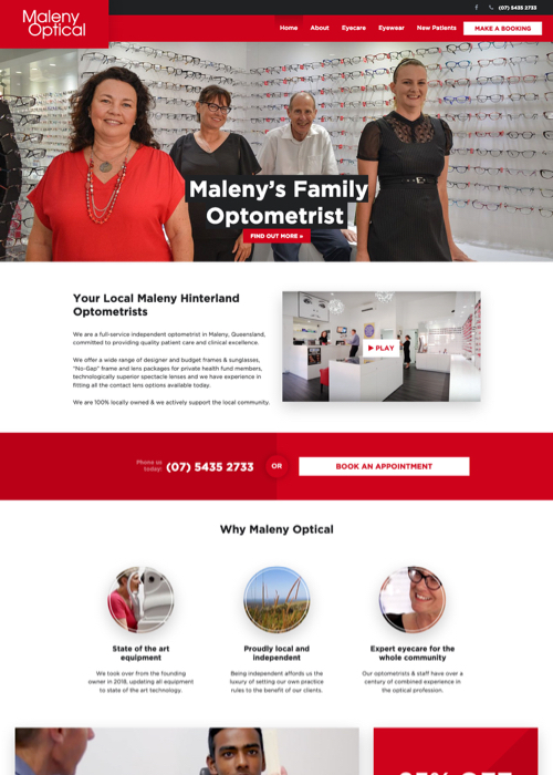 Maleny Optical - websites for optometrists